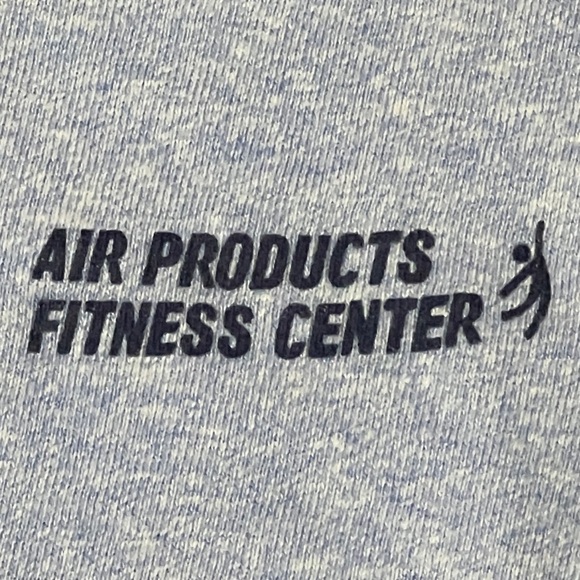 Vintage Blue Champion Air Products Fitness Center 1980s Crewneck Tshirt - Picture 2 of 5